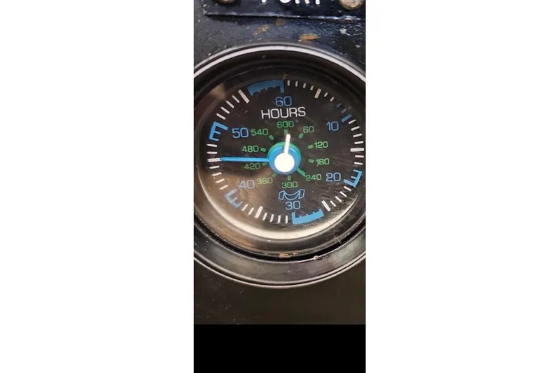Slide: The Image of Close-up of a 1982 Chris-Craft 410 Motor Yacht engine hour meter. - 21
