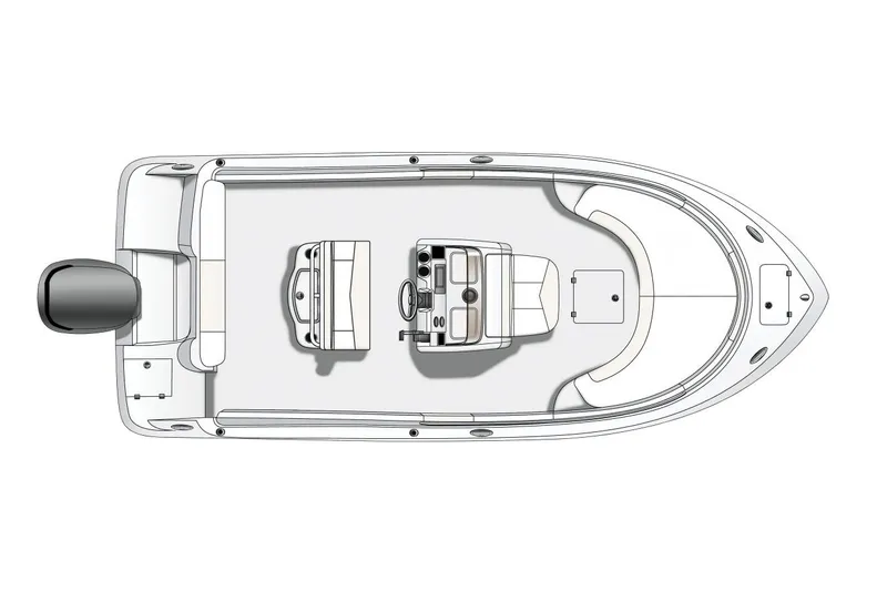 Slide: The Image of Manufacturer Provided Image: Top view of 2020 Robalo R222 Center Console boat layout. - 15