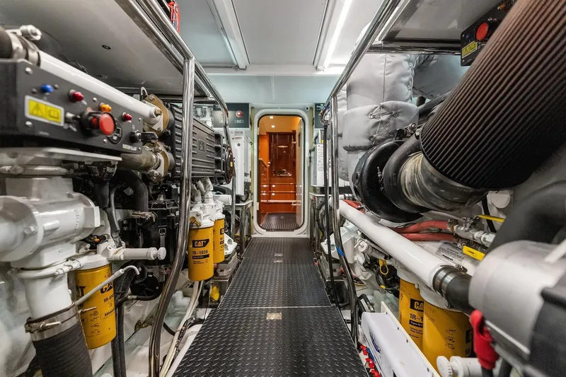 Slide: The Image of Cummins Onan generator in 2014 Hampton 720 Skylounge LRC yacht engine room. - 105