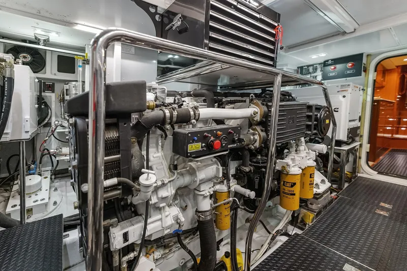 Slide: The Image of Cummins Onan generator in 2014 Hampton 720 Skylounge LRC yacht engine room. - 106