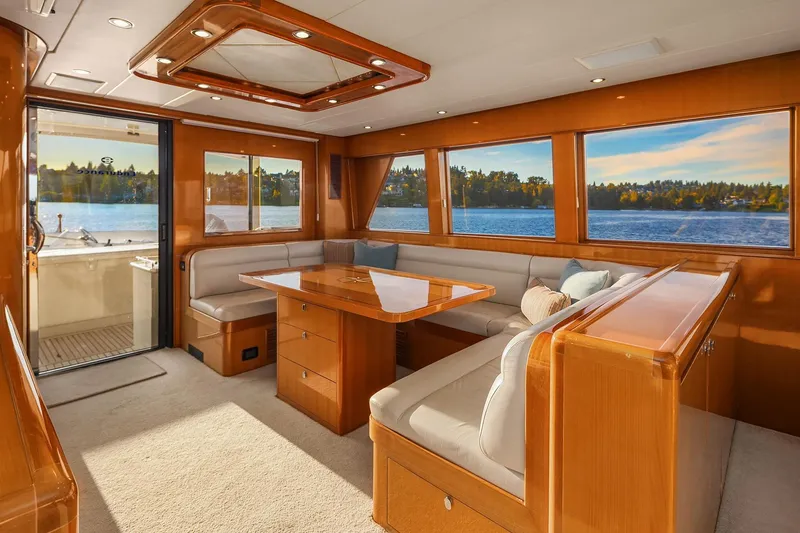 Slide: The Image of Luxurious bathroom on 2014 Hampton 720 Skylounge LRC yacht with ocean view. - 41