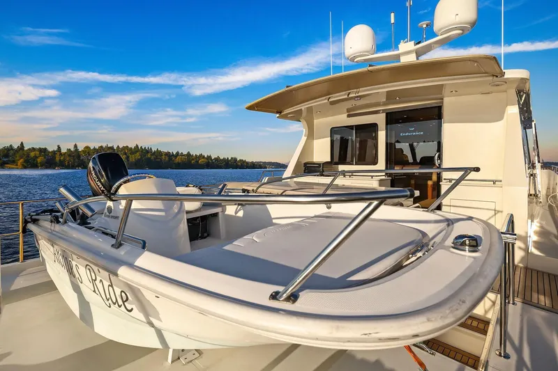 Slide: The Image of Luxurious bathroom in 2014 Hampton 720 Skylounge LRC yacht with modern fixtures. - 67