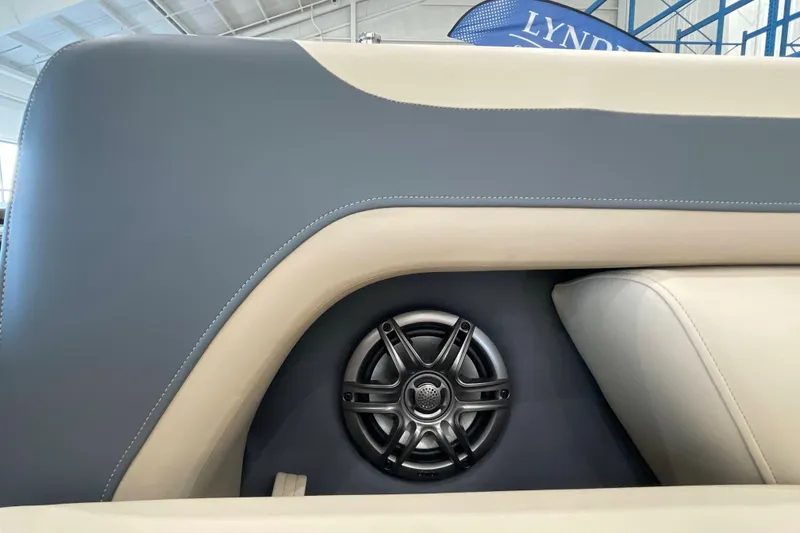 Slide: The Image of Speaker detail on 2026 Godfrey Sweetwater 2286 C boat interior, featuring sleek upholstery design. - 17