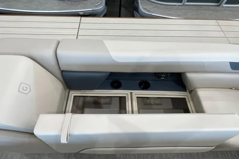 Slide: The Image of Interior seating and storage of 2026 Godfrey Sweetwater 2286 C pontoon boat. - 6