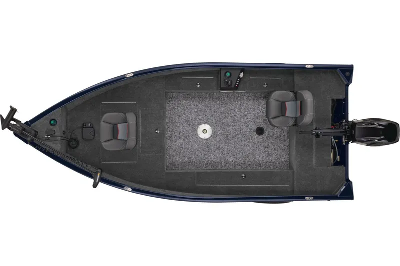 Slide: The Image of 2026 Tracker Super Guide V-16 T boat interior with seating and controls. - 2