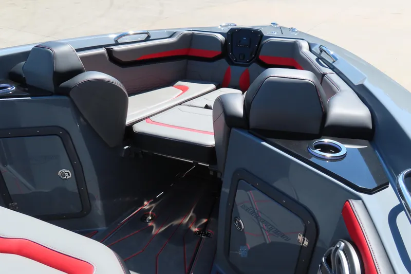 Slide: The Image of 2026 Sunsation 32CCX boat interior with sleek seating and modern design. - 20