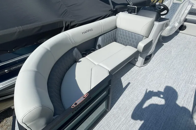 Slide: The Image of 2026 Harris Cruiser 210 SL boat interior with luxurious seating and modern design. - 3
