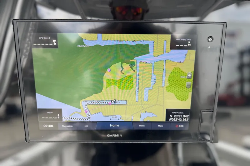 Slide: The Image of Garmin GPS display on 2020 Sportsman Open 282TE Center Console boat. - 20