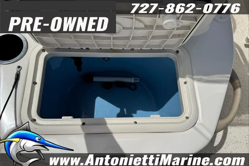 Slide: The Image of Pre-owned 2019 Carolina Skiff 18 JVX CC boat livewell, Antonietti Marine contact details. - 29