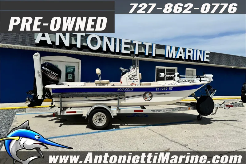 Slide: The Image of Pre-owned 2019 Carolina Skiff 18 JVX CC boat at Antonietti Marine dealership. - 3