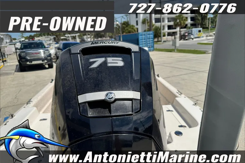 Slide: The Image of Pre-owned 2019 Carolina Skiff 18 JVX CC with Mercury 75 engine, available at Antonietti Marine. - 5