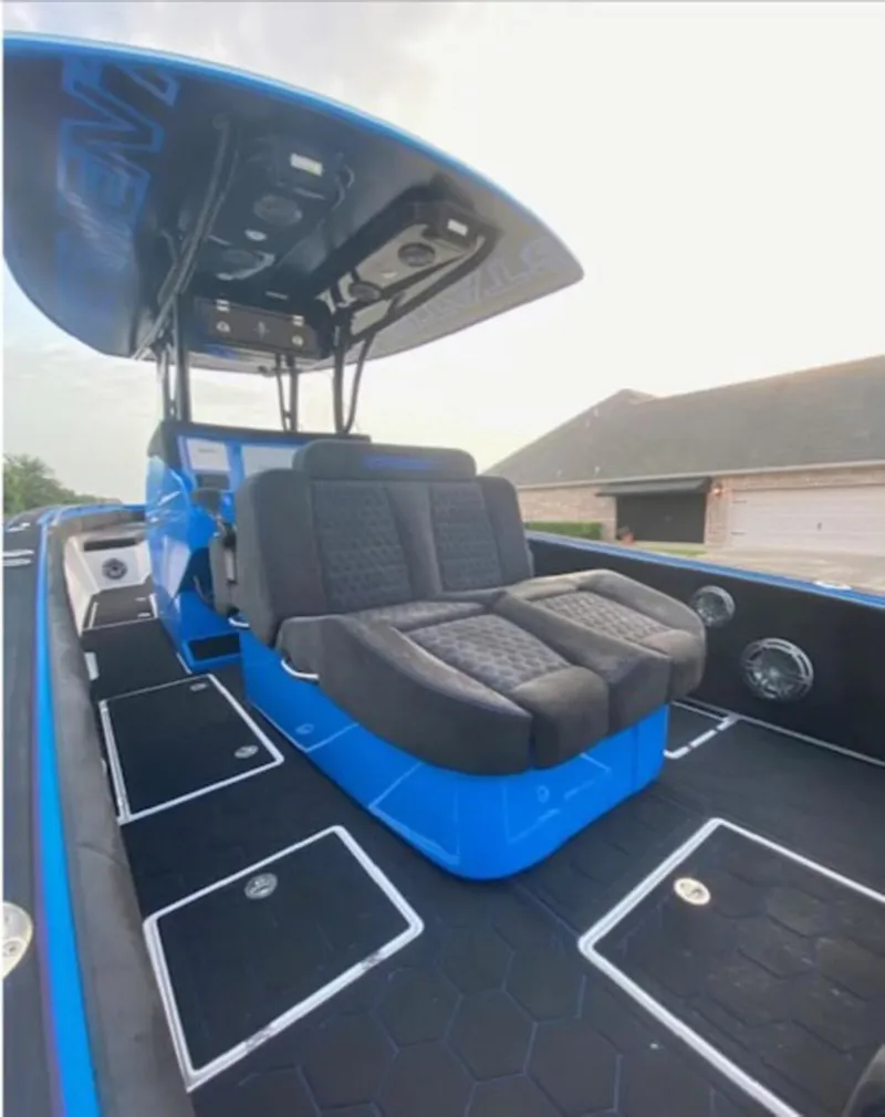 Slide: The Image of 2021 Statement 380 Open boat with sleek seating and modern design. - 13