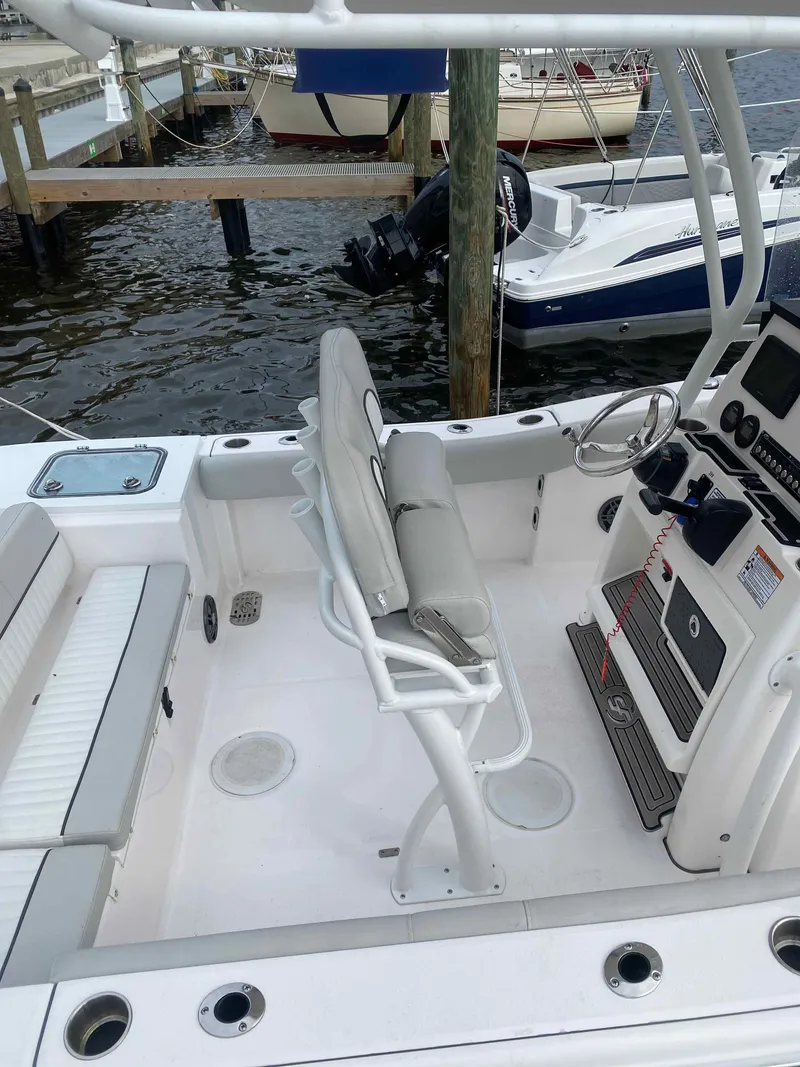 Slide: The Image of 2023 Sea Fox 228 Commander boat with Yamaha outboard motor on trailer. - 3