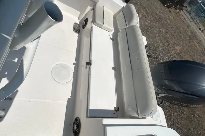 Slide: The Image of Open storage compartment on 2023 Sea Fox 228 Commander boat deck. - 44