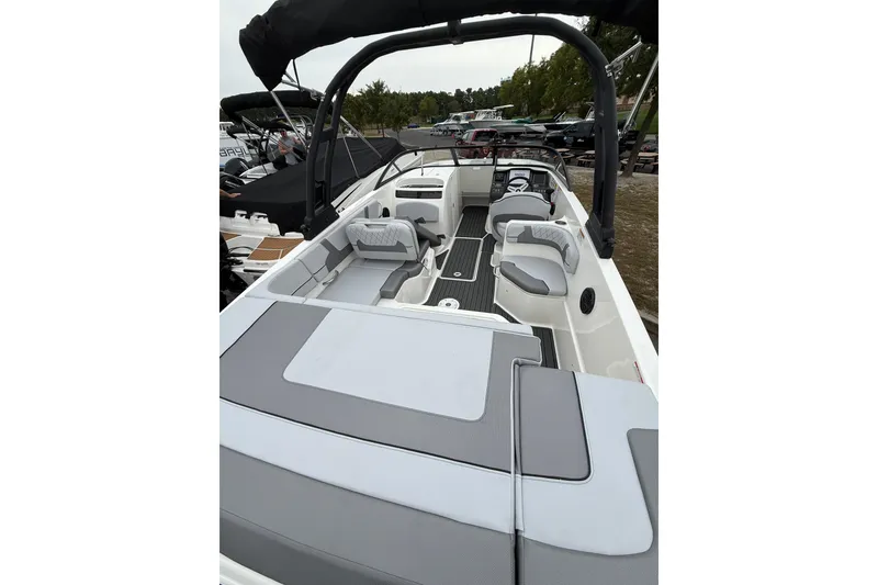 Slide: The Image of 2026 Bayliner VR6 Bowrider OB with spacious seating and sleek design. - 4
