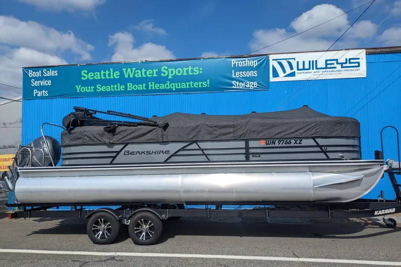 Slide: The Image of 2023 Berkshire 24RFX CTS pontoon boat at Seattle Water Sports dealership. - 5