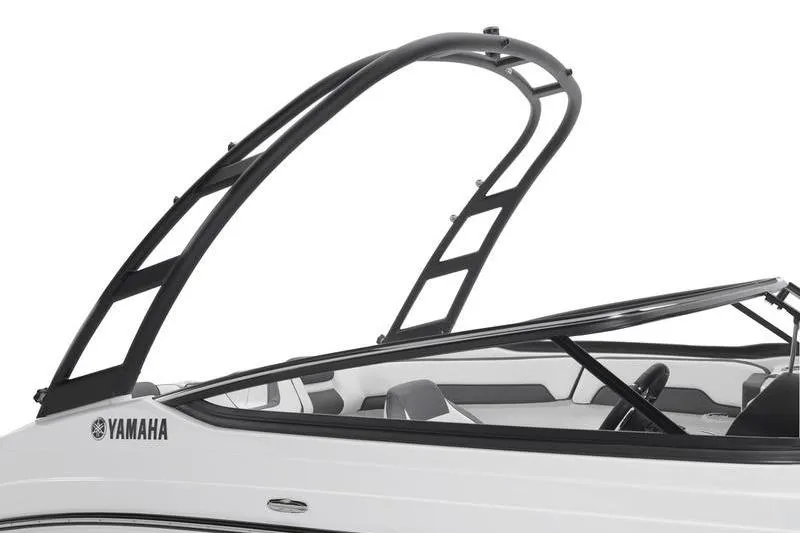 Slide: The Image of 2025 Yamaha Boats AR195, sleek design with a modern wakeboard tower. - 1