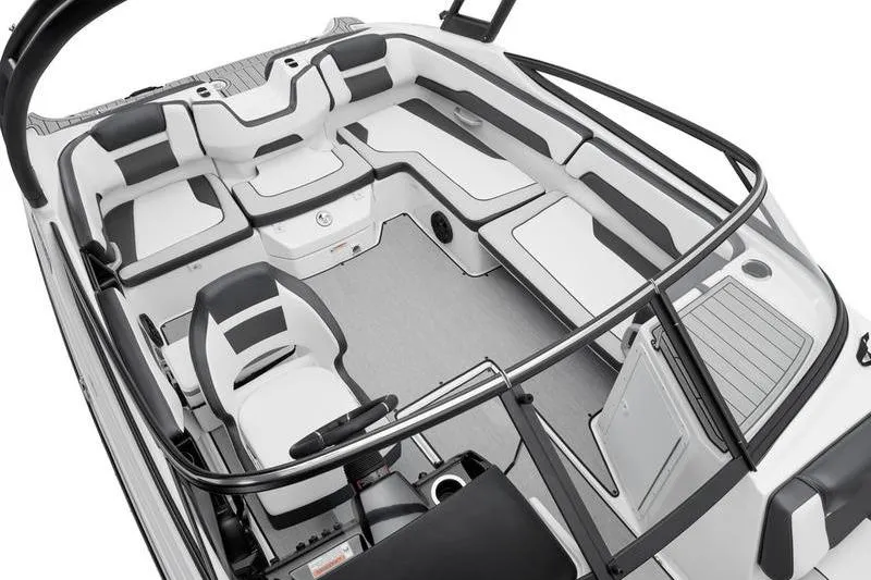 Slide: The Image of 2025 Yamaha Boats AR195 interior with sleek seating and modern design. - 6