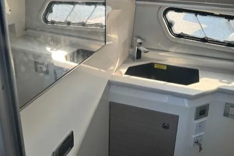 Slide: The Image of Interior of 2020 Formula 380 Super Sport Crossover I/O, featuring sleek design and modern amenities. - 45