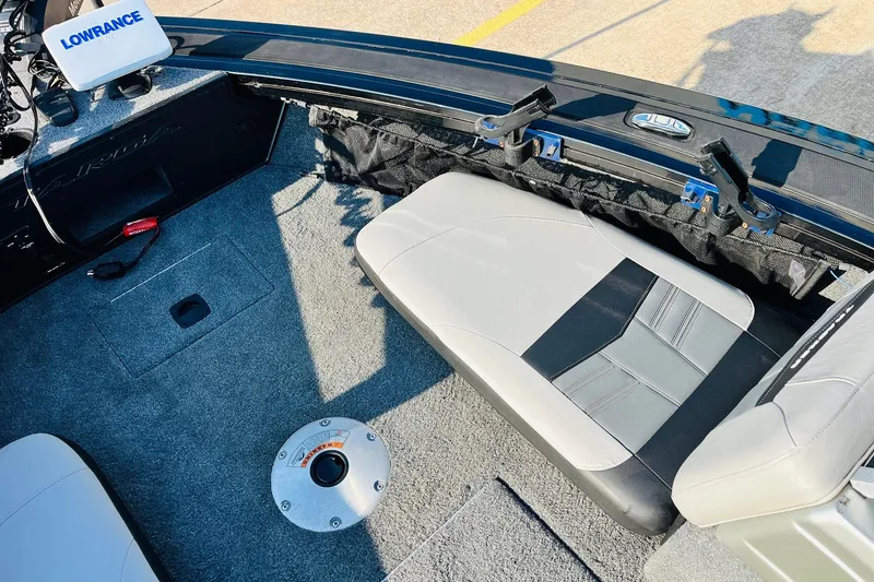 Slide: The Image of 2018 Tracker Targa V-19 Combo boat interior with Lowrance equipment. - 12
