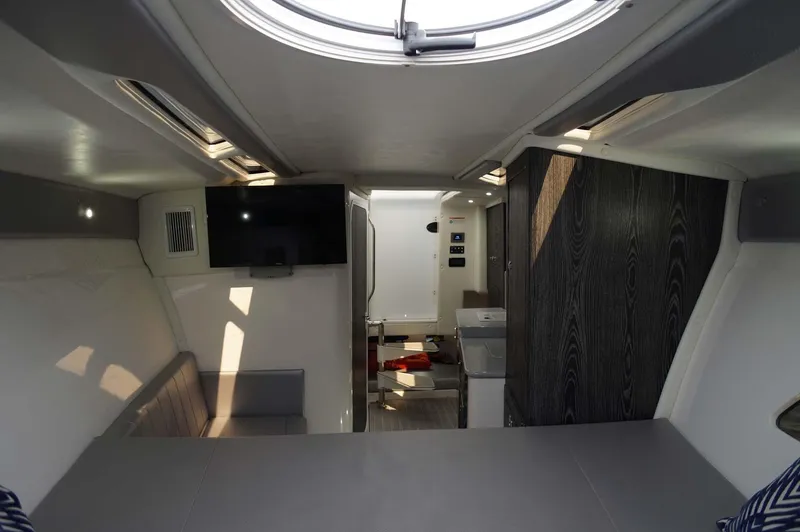 Slide: The Image of Interior of 2020 Concept 44' Cuddy Cabin, featuring modern design and amenities. - 13