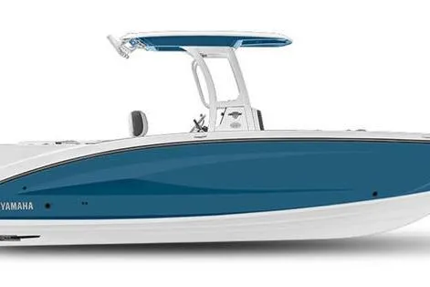 The Image of 2025 Yamaha Boats 252 FSH Sport, sleek blue and white design, side view. - 0