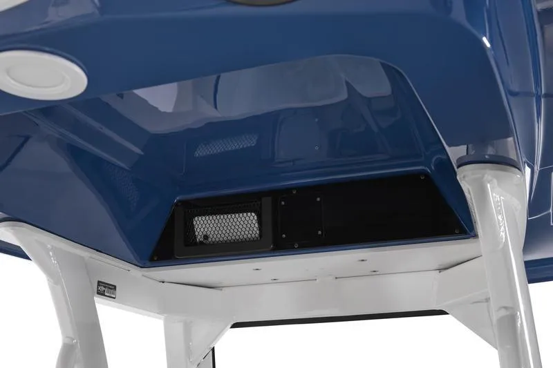 Slide: The Image of 2025 Yamaha Boats 252 FSH Sport, blue and white interior detail. - 3