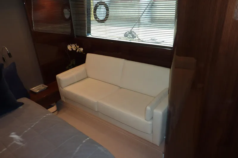 Slide: The Image of Luxurious interior of 2017 Princess 52 yacht with white sofa and elegant decor. - 44
