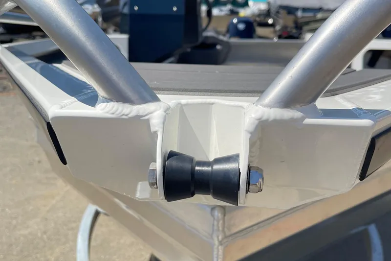 Slide: The Image of 2024 Stabicraft 1450 Frontier bow detail with sturdy construction and sleek design. - 15