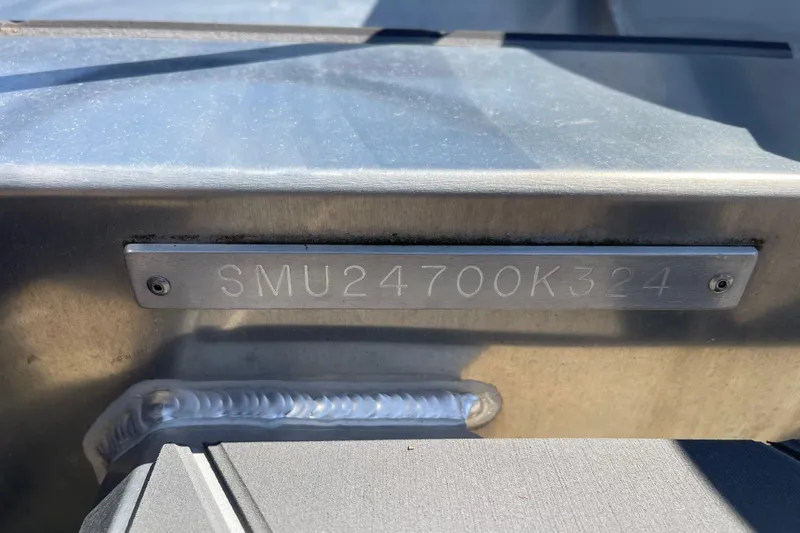 Slide: The Image of 2024 Stabicraft 1450 Frontier hull identification number plate close-up. - 9