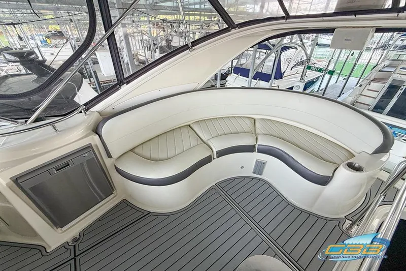 Slide: The Image of 2007 Meridian 341 Sedan interior with curved seating and modern design. - 14