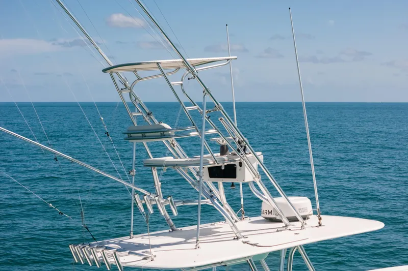 Slide: The Image of 2006 Venture 39 Open boat tower against a clear blue ocean backdrop. - 7