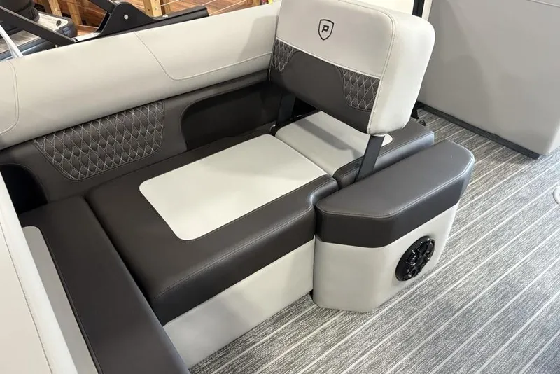 Slide: The Image of 2026 Premier 250 Solaris RS CL boat interior with luxurious seating and modern design. - 27