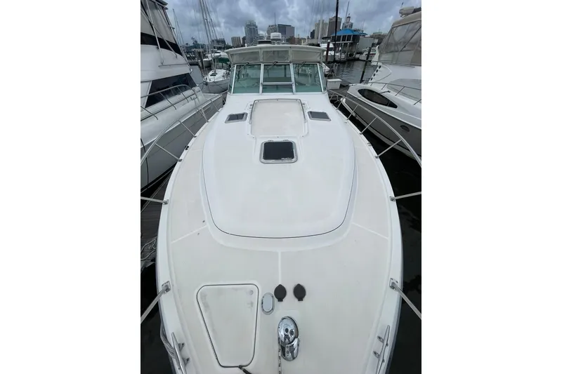 Slide: The Image of 1995 Tiara Yachts 4000 Express Foredeck view looking aft - 40
