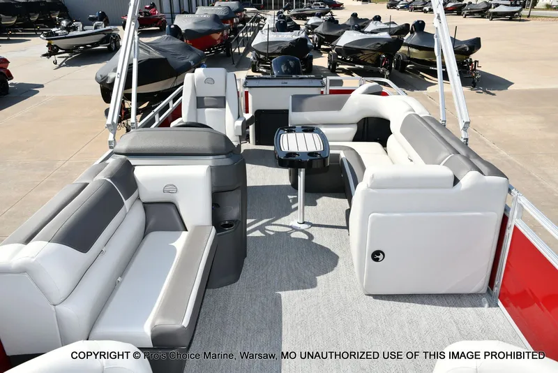 Slide: The Image of Sun Tracker FISHIN' BARGE 22 DLX w/150HP Mercury 4 Stroke 2026 - 28