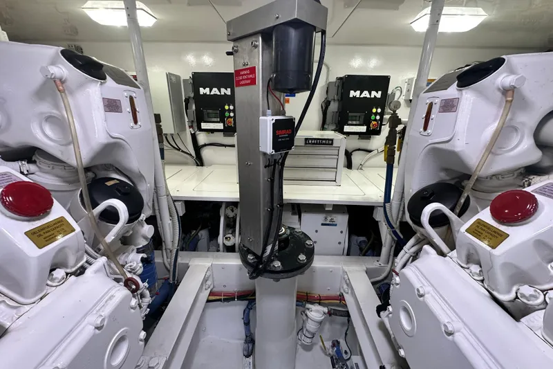 Slide: The Image of Engine room of 2017 Viking 55 Convertible yacht with MAN engines and equipment. - 135