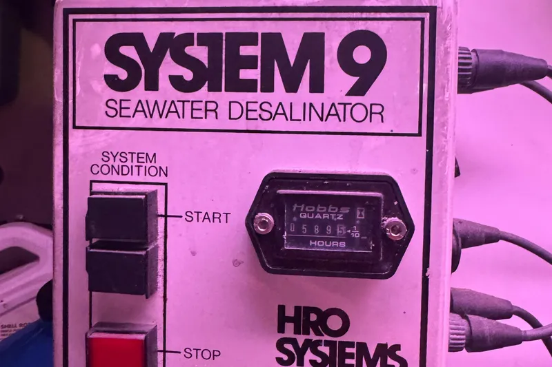Slide: The Image of System 9 seawater desalinator control panel on 1993 Viking 50 Convertible boat. - 20