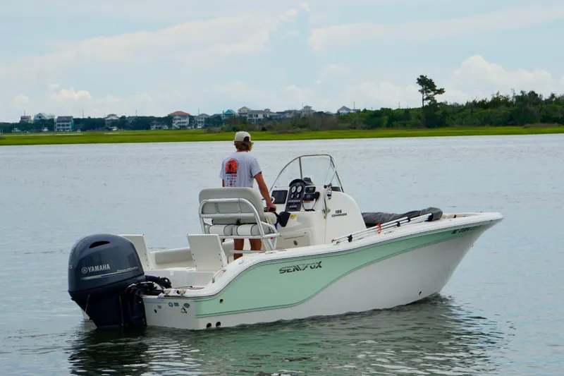 Slide: The Image of 2020 Sea Fox 186 Commander boat on calm water with Yamaha engine. - 5