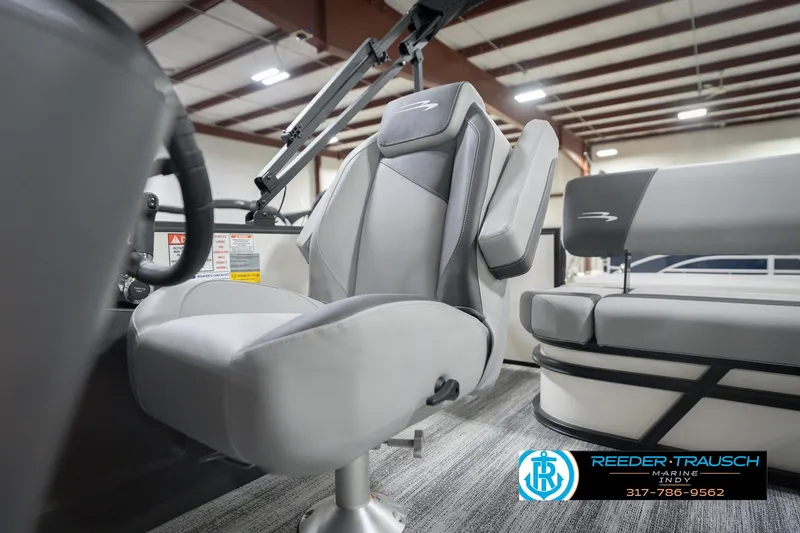 Slide: The Image of 2026 Bennington 22 SSB boat interior with modern seating and sleek design. - 39