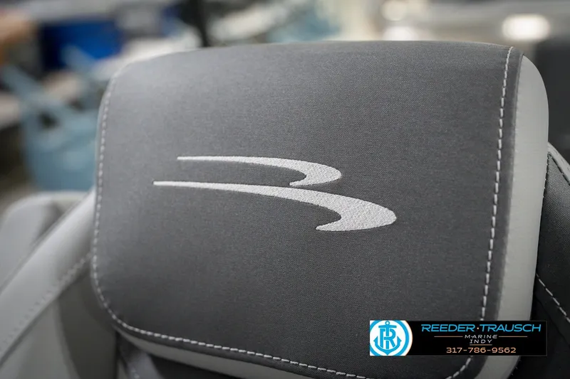 Slide: The Image of Close-up of 2026 Bennington 22 SSB boat seat with logo embroidery. - 40