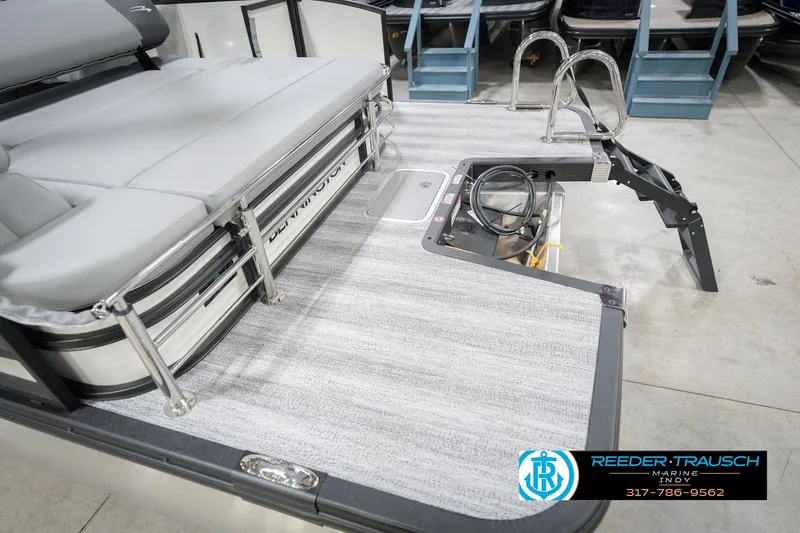 Slide: The Image of 2026 Bennington 22 SSB pontoon boat interior with seating and deck details. - 58