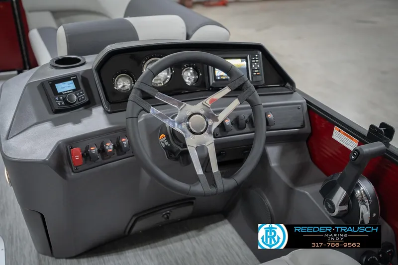 Slide: The Image of Steering console of 2026 Bennington 22 SSR boat with modern controls and dashboard. - 30