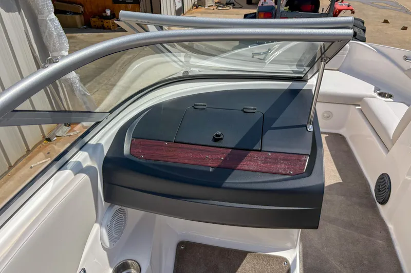 Slide: The Image of 2008 Regal 1900 Bowrider interior with windshield and seating area. - 7