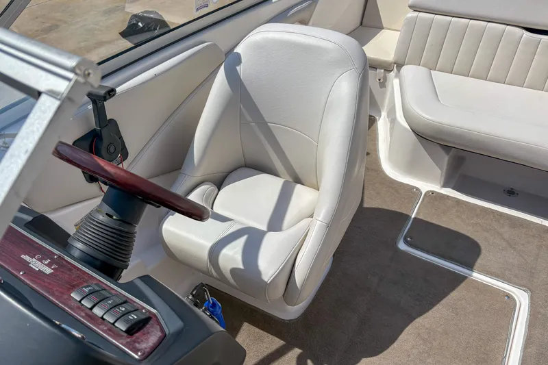 Slide: The Image of 2008 Regal 1900 Bowrider interior with steering wheel and seating area. - 9