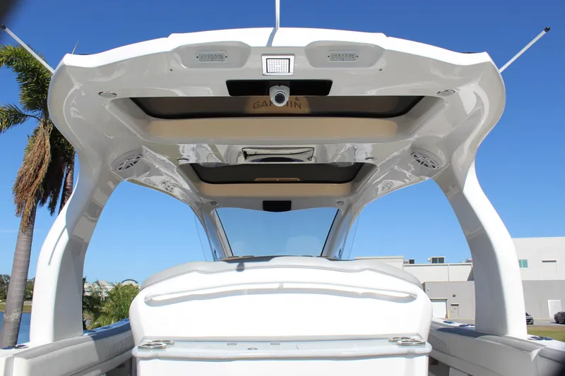 Slide: The Image of 2019 Deep Impact 399 Sport boat interior with sleek design and modern features. - 30