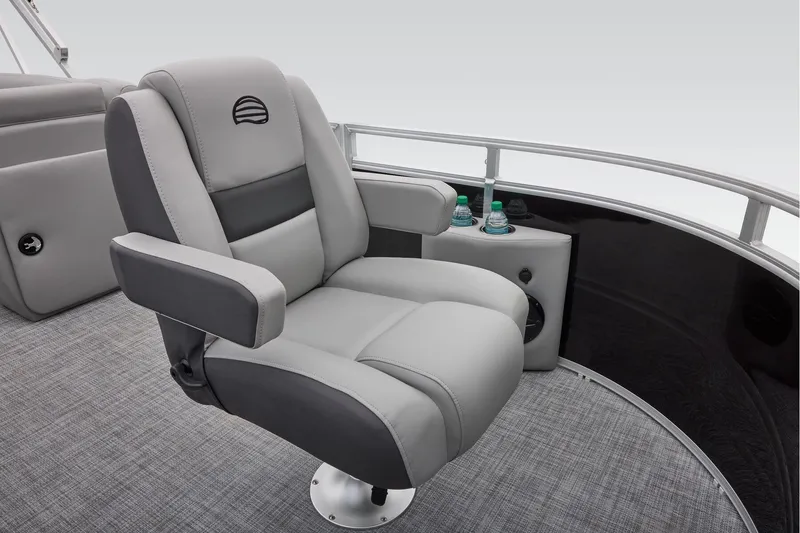 Slide: The Image of 2026 Sun Tracker SportFish 20 DLX boat seat storage compartment, open and empty. - 31