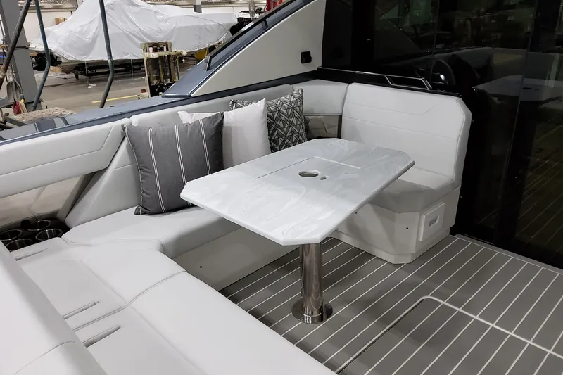 Slide: The Image of Luxurious seating area on 2026 Formula 500 Super Sport Crossover yacht. - 39