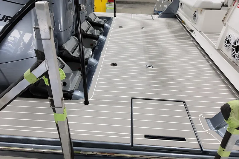 Slide: The Image of 2026 Formula 500 Super Sport Crossover boat deck with outboard engines. - 59