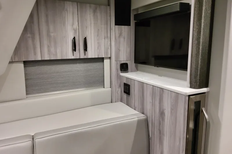 Slide: The Image of 2026 Formula 500 Super Sport Crossover interior with modern cabinetry and seating. - 8