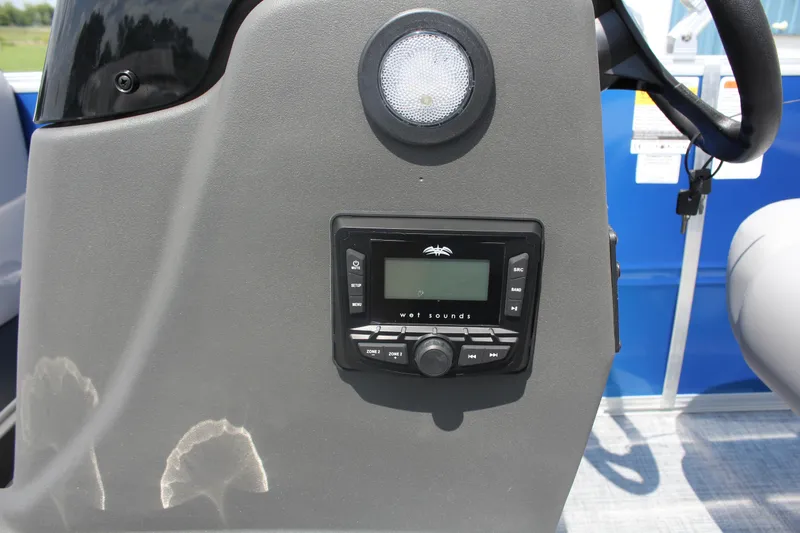 Slide: The Image of Control panel of 2026 Sun Tracker Party Barge 16 DLX with audio system. - 11